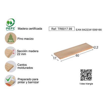 Prateleira de parede triangular 90x17 cm