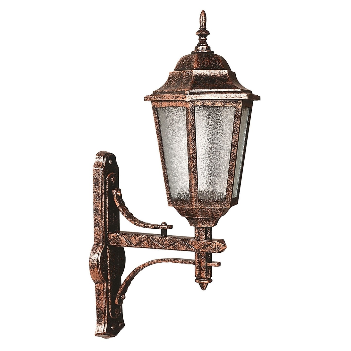 Aplique De Pared Para Exterior, Abs , Marrón, 30x23x70, Casquillo E 27 Max 60 W