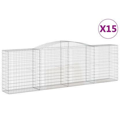 Cestas De Gaviones 15 Uds Forma De Arco Hierro 400x50x120/140cm_0
