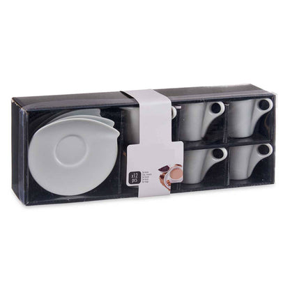 Set 6 Tazas Porcelana Blanca C Plato 120 Colección Vessia_5