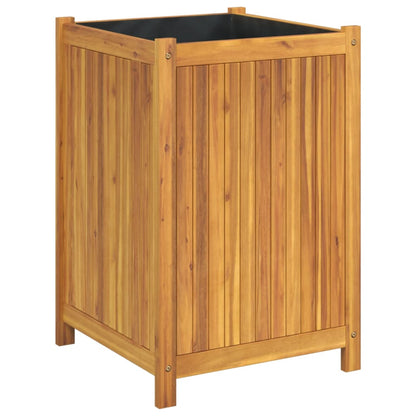 Jardinera Con Forro Madera Maciza De Acacia 50x50x75 Cm_0