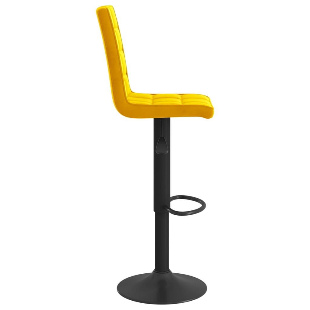 Taburete De Cocina De Terciopelo Amarillo Mostaza_2