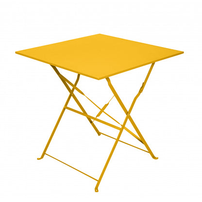Mesa De Jardín Plegable Bistrot Cuadrada 2 Personas Amarillo 70x70cm- Mobiliario De Jardín_0