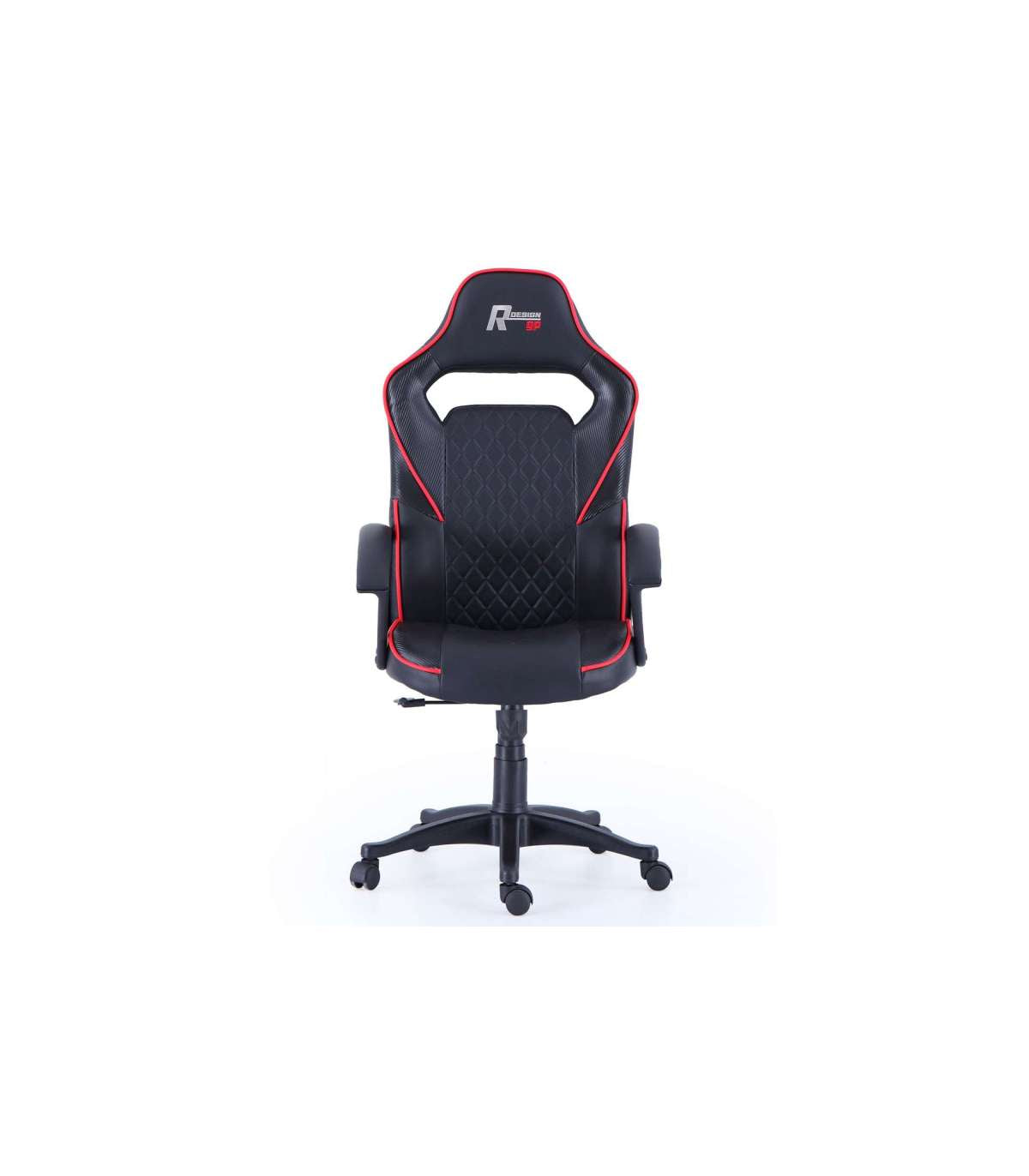 Sillon Giratorio Elevable Gamer R-design En Simil Piel Color Negro Y Rojo 115-125 Cm(alto)_1