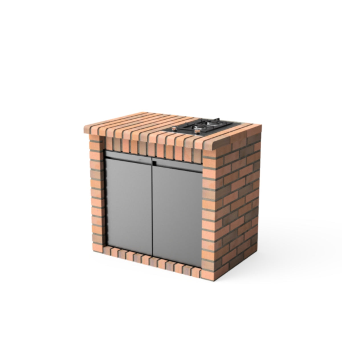 Módulo de bancada com placa a gás Volterra terracota, Movelar