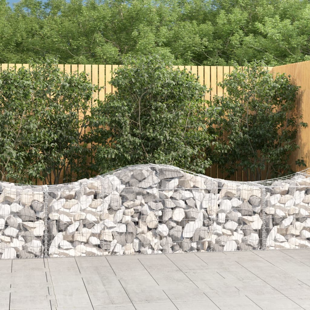 Cestas De Gaviones 13 Uds Forma De Arco Hierro 200x50x60/80 Cm_1