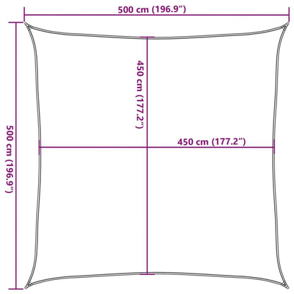 Vidaxl Toldo De Vela Hdpe Marrón 160 G/m² 5x5 M_2