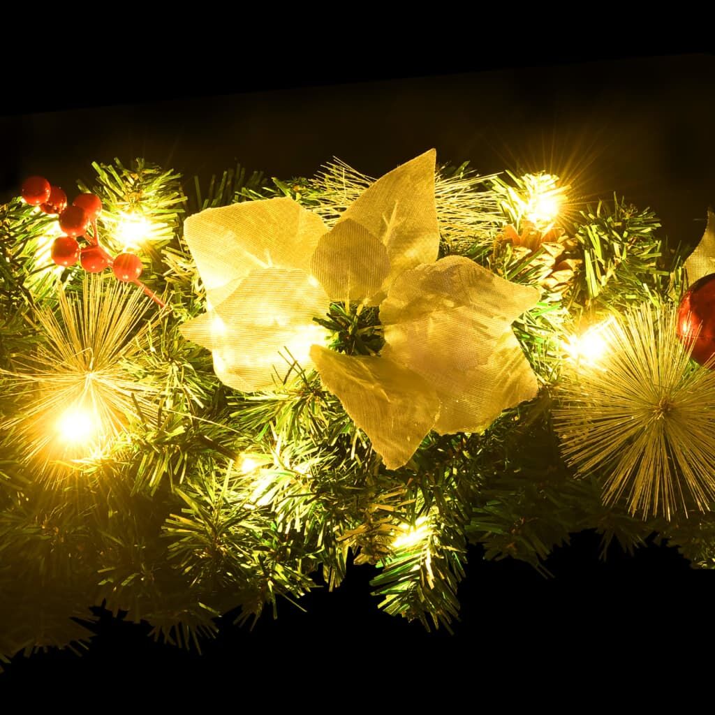 Vidaxl Corona De Navidad Con Luces Led Pvc Verde 60 Cm_4