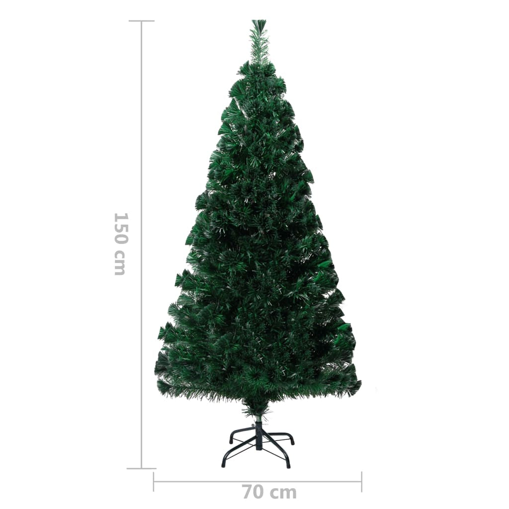 Vidaxl Árbol De Navidad Artificial Y Soporte Fibra Óptica Verde 150 Cm_2