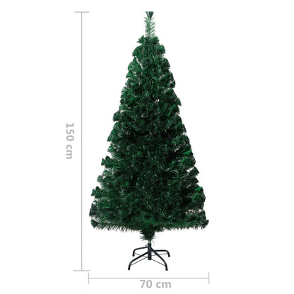 Vidaxl Árbol De Navidad Artificial Y Soporte Fibra Óptica Verde 150 Cm_2