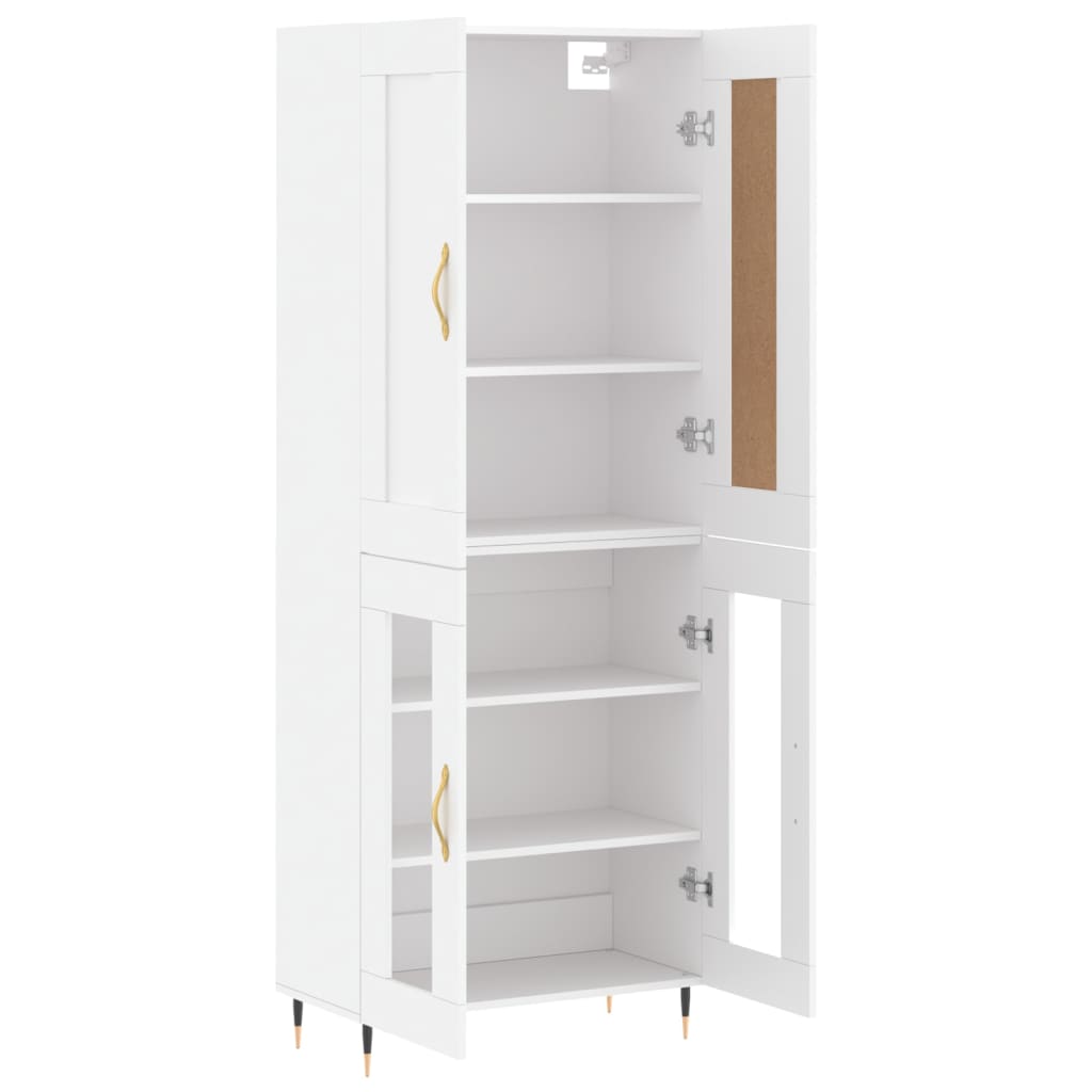 Aparador Alto Madera Contrachapada Blanco 69,5x34x180 Cm_3
