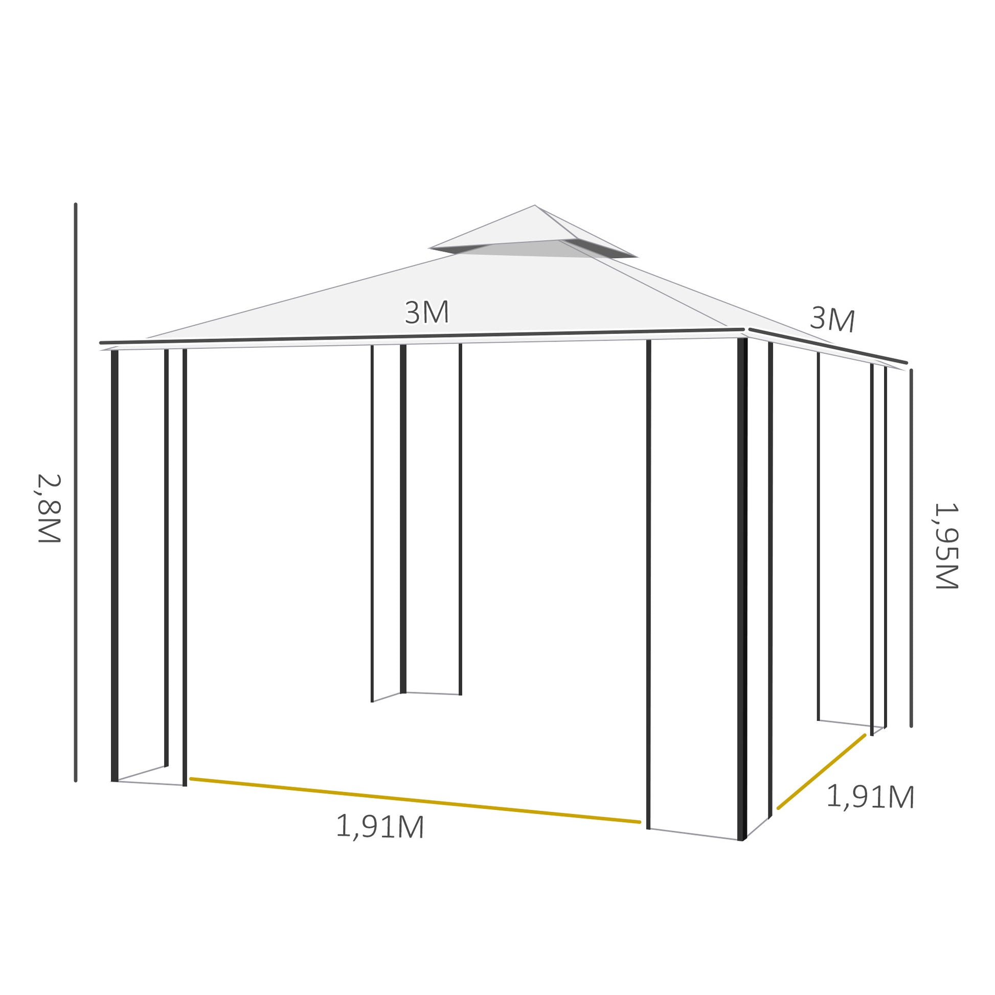 Outsunny Carpas Para Exterior Grandes Con Mosquitera Fácil De Drenar Poliéster_2