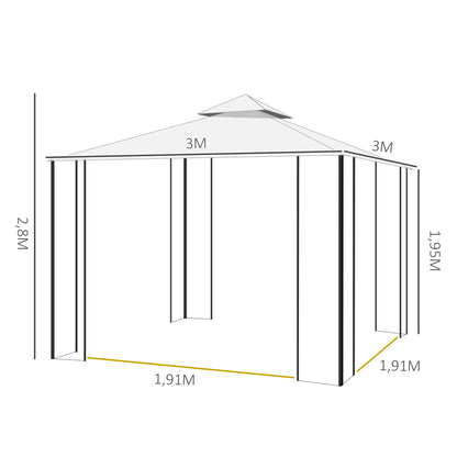 Outsunny Carpas Para Exterior Grandes Con Mosquitera Fácil De Drenar Poliéster_2