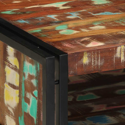 Mesa De Centro Multicolor 70x50x38 Cm Madera Maciza Reciclada_4