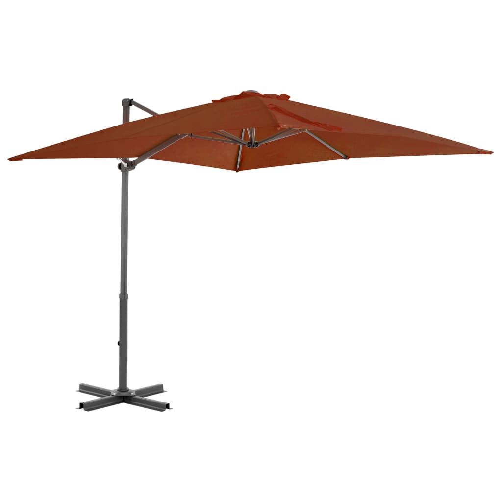 Vidaxl Sombrilla Jardín Voladiza Palo De Aluminio Terracota 250x250 Cm_0