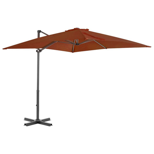 Vidaxl Sombrilla Jardín Voladiza Palo De Aluminio Terracota 250x250 Cm_0