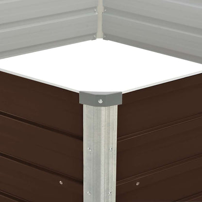 Mesa De Cultivo De Acero Galvanizado Marrón 129x129x45 Cm_3