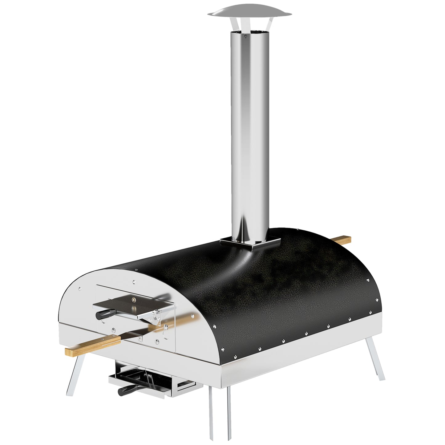 Outsunny Mini Horno De Pizza Exterior Portátil Con Piedra Refractaria Y Bandeja_0
