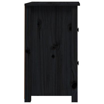 Mesitas De Noche 2 Uds Madera Maciza De Pino Negro 40x35x61,5cm_3