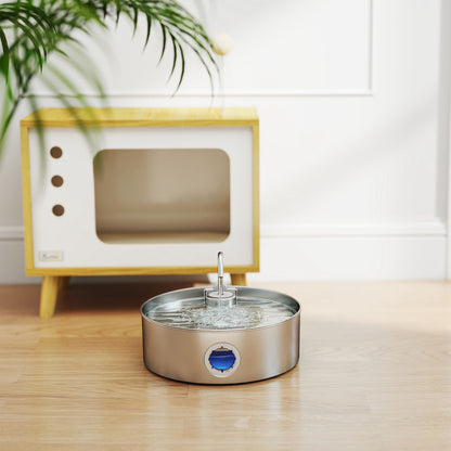 Pawhut Fuente Para Gatos De Acero Inoxidable 7l Silencioso Con Sistema De Filtro_1