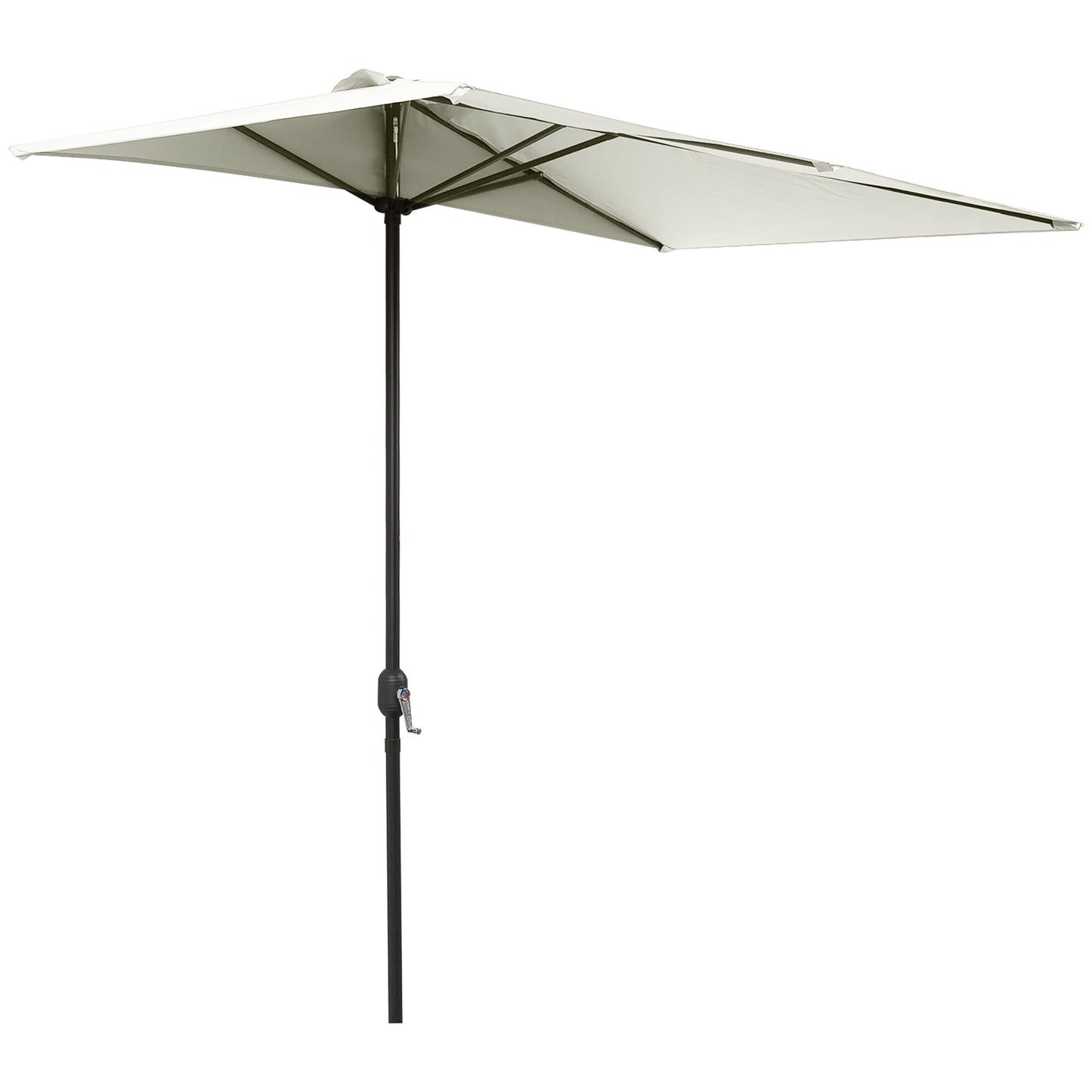 Outsunny Media Sombrilla 230x130x245 Cm Parasol De Pared Con Manivela Beige_0