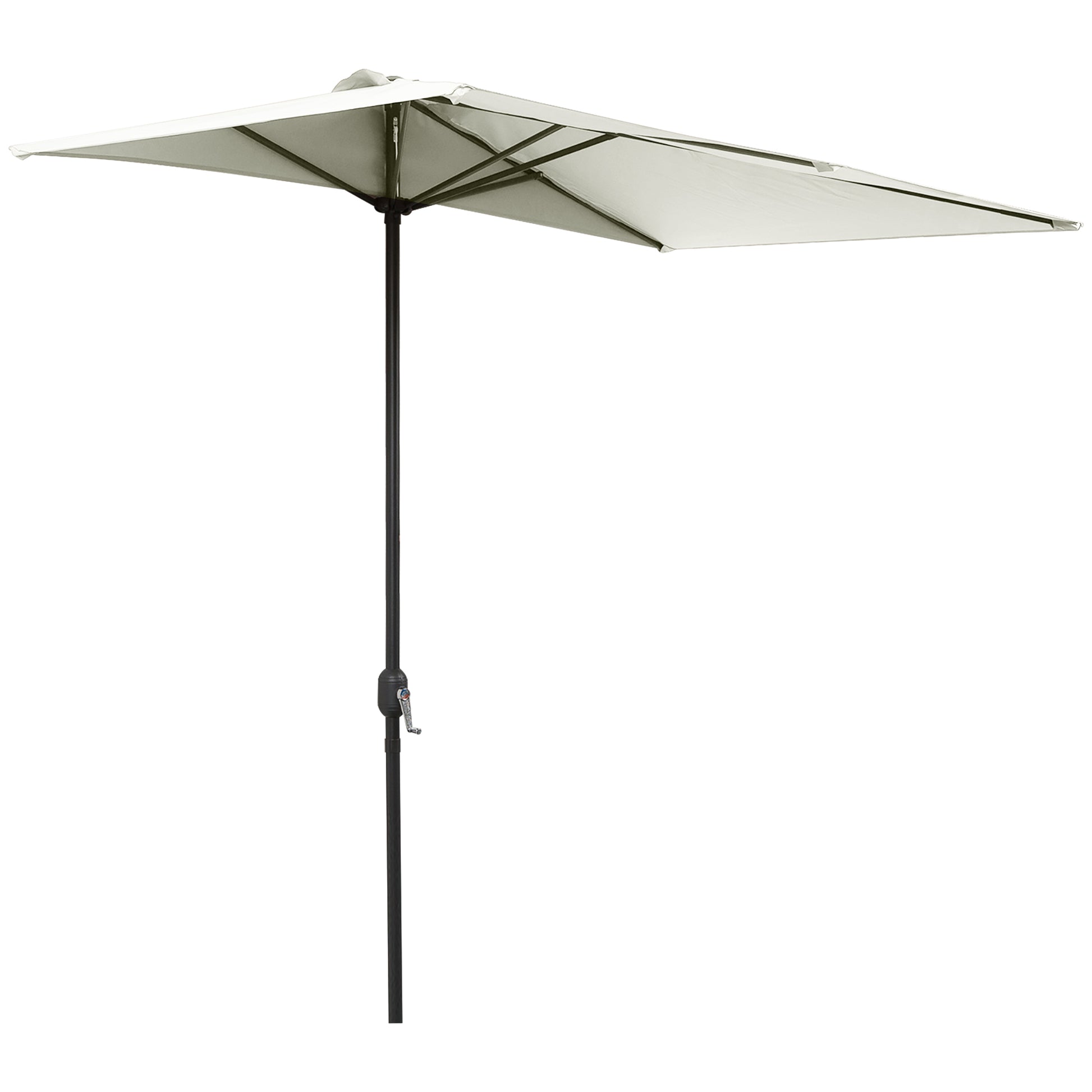 Outsunny Media Sombrilla 230x130x245 Cm Parasol De Pared Con Manivela Beige_0