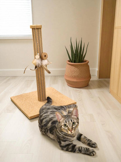 Poste Rascador Para Gatos Brisa De Corcho Natural Althea Living 36x36x54cm_4