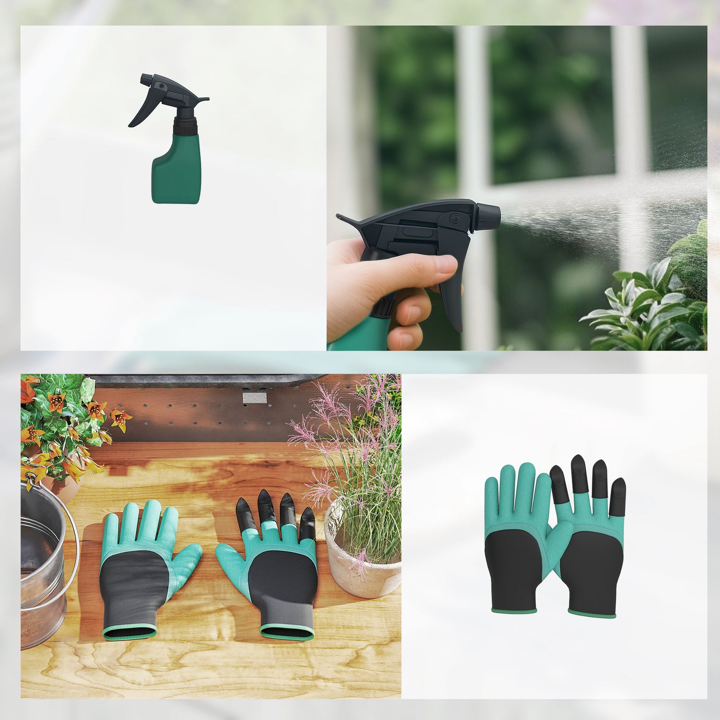 Outsunny Juego De Herramientas Jardinería De 9 Piezas De Aluminio Con Bolsa_3