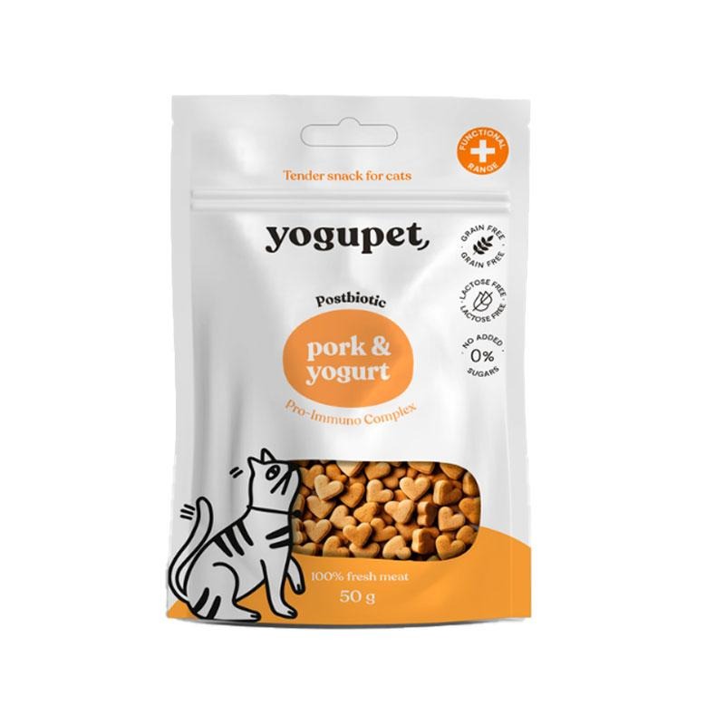Snack de porco semi-húmido e iogurte Yogupet para gatos 50 g