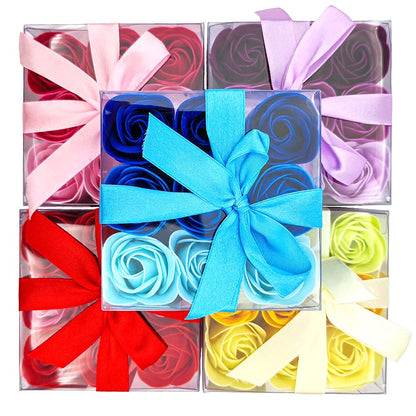 Pack 10 Cajas 9 Rosas De Jabón (rojo) - Flores Con Pétalos De Jabón Perfumados - Regalo Original Para Días Especiales_3