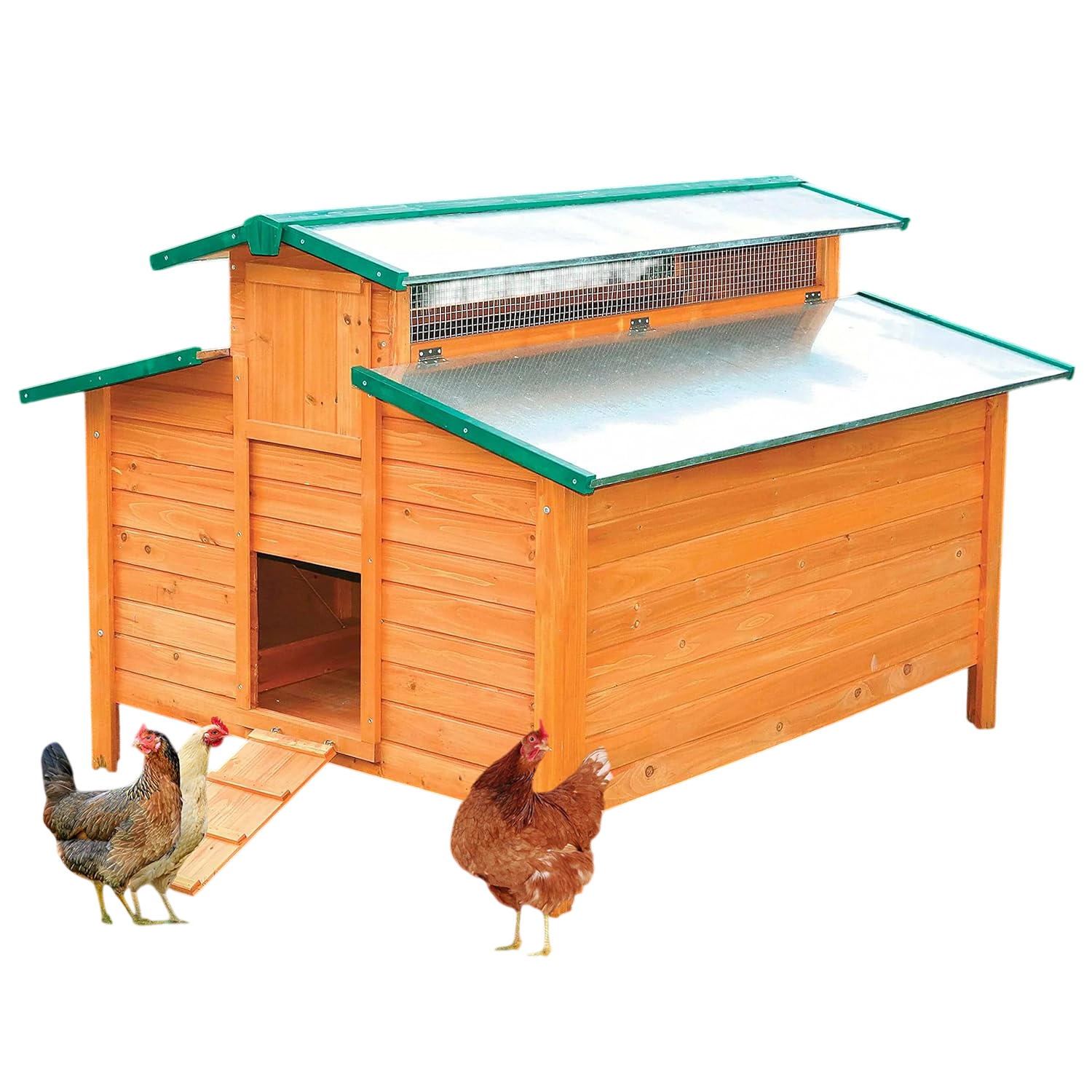 Gallinero Grande Para Exterior - Capacidad Para 8-12 Gallinas - Gallinero Calgary De Madera Con Cuatro Ponederos_0
