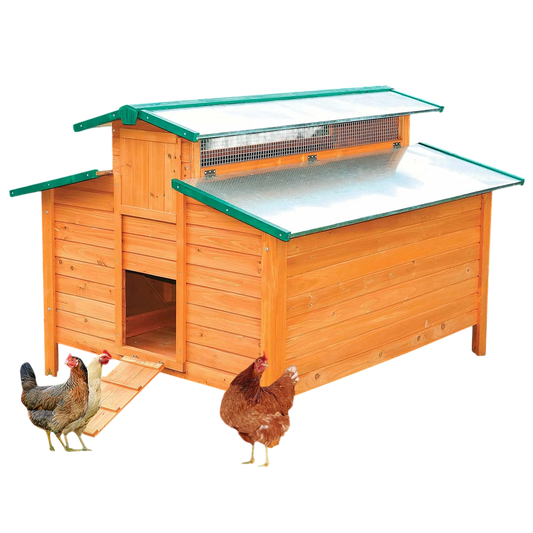 Gallinero Grande Para Exterior - Capacidad Para 8-12 Gallinas - Gallinero Calgary De Madera Con Cuatro Ponederos_0