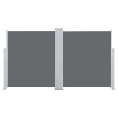 Toldo Lateral Doble Y Retráctil De Jardín Gris 170x600 Cm_2