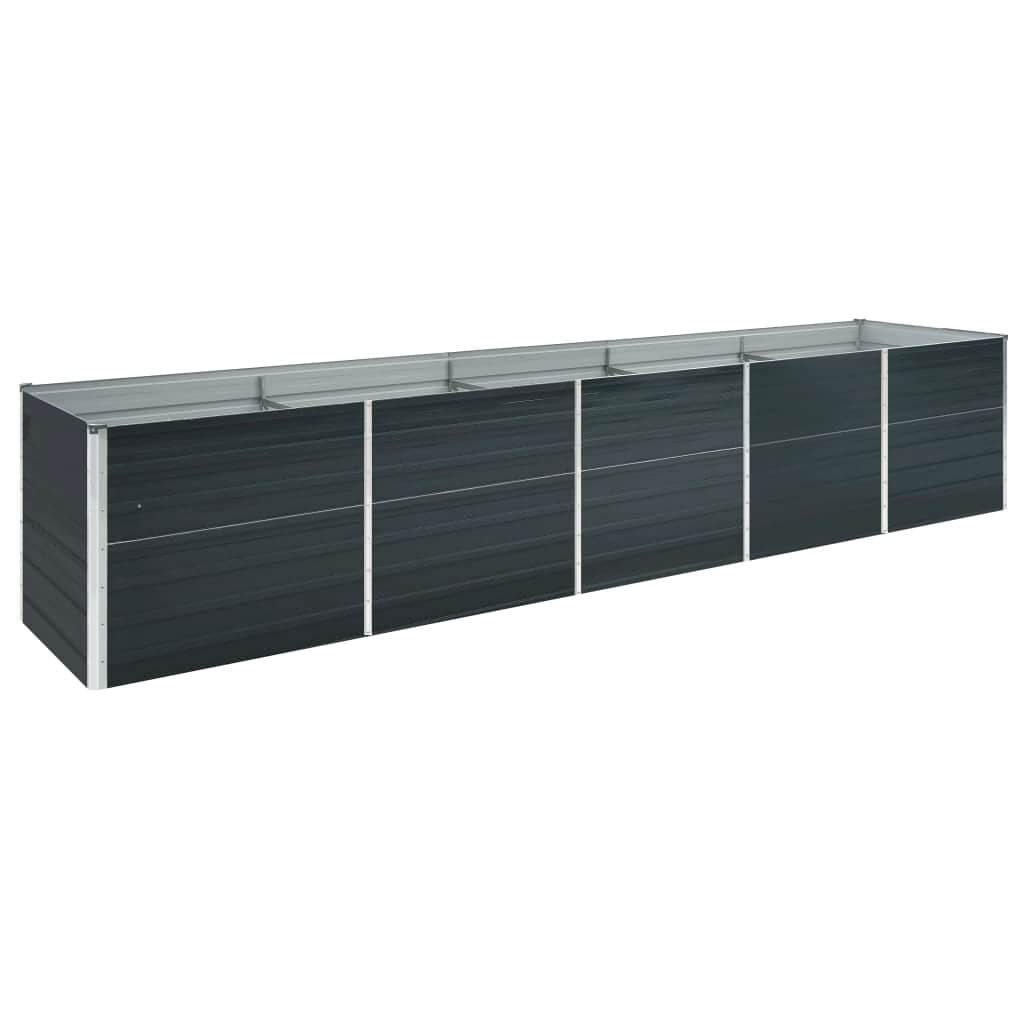 Arriate De Jardín De Acero Galvanizado Antracita 400x80x77 Cm_0
