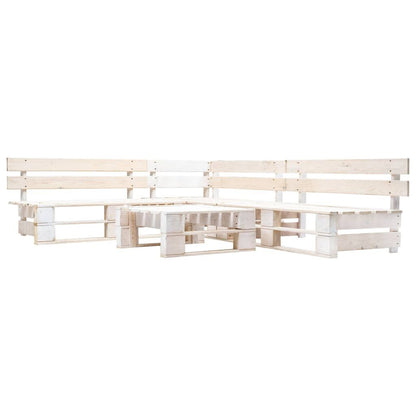 Vidaxl Set De Muebles De Jardín De Palets 4 Piezas Madera Blanco_0