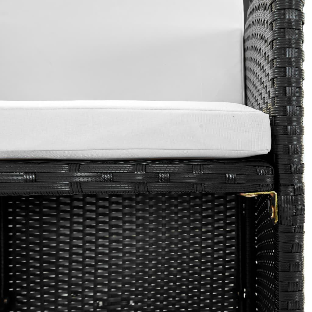 Vidaxl Set Comedor De Jardín 13 Piezas Y Cojines Ratán Sintético Negro_3