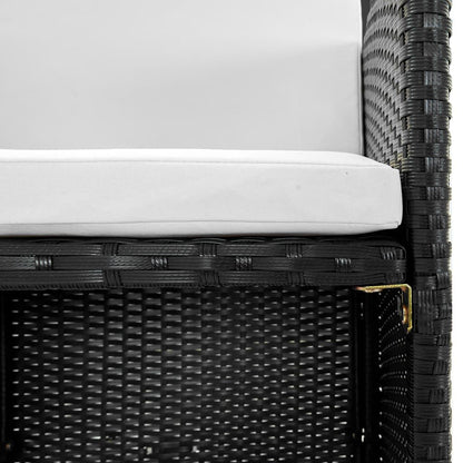 Vidaxl Set Comedor De Jardín 13 Piezas Y Cojines Ratán Sintético Negro_3