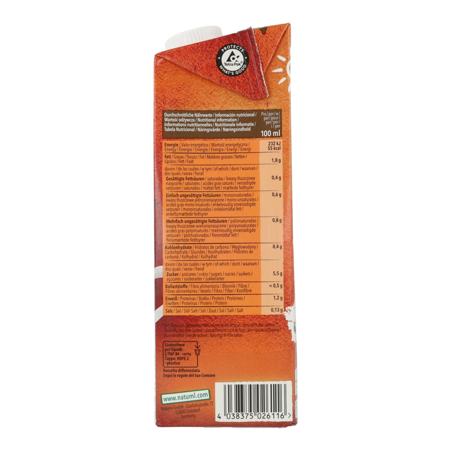 Pack 16x Bebida de Aveia Barista BIO Natumi 1 L