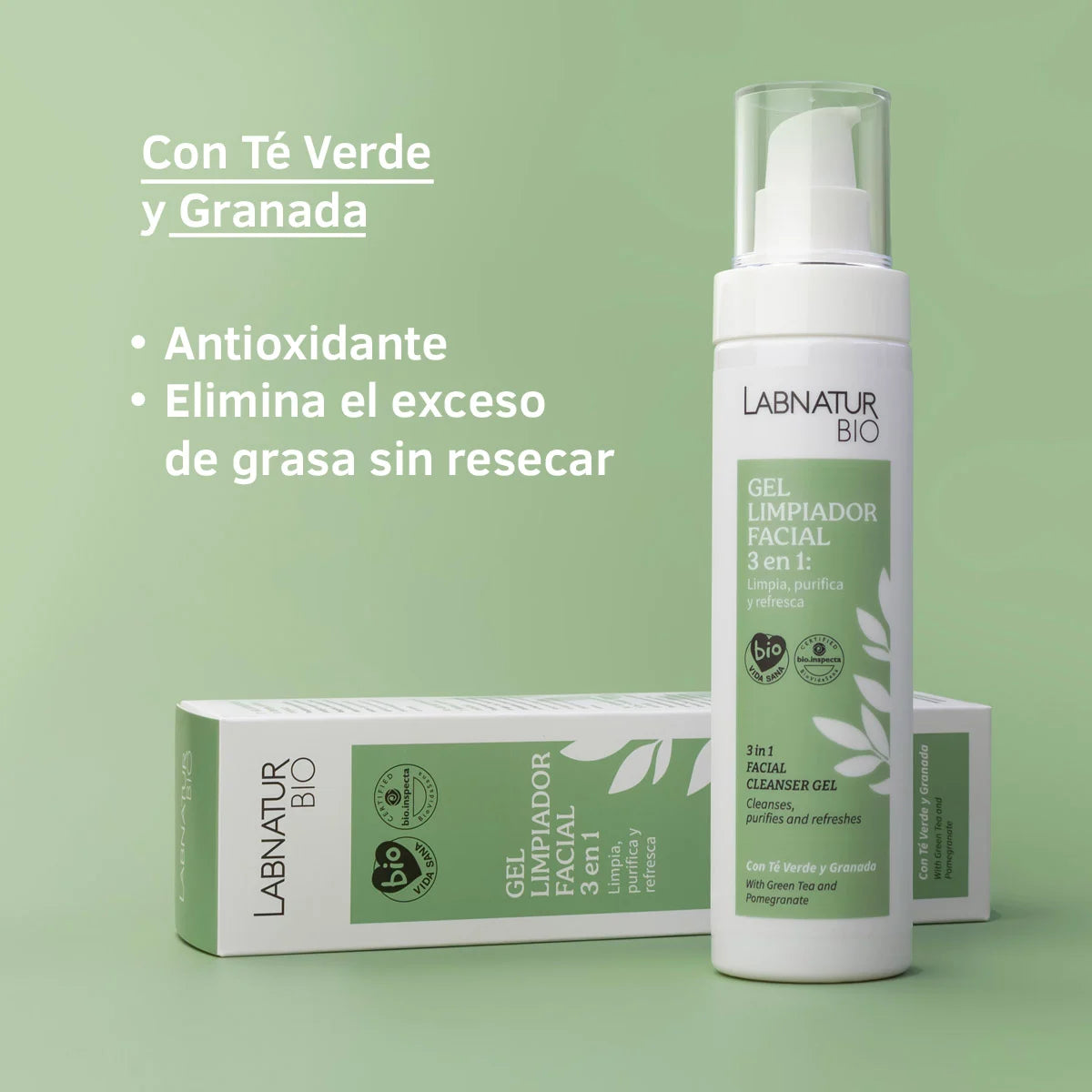Gel Limpiador Facial 3 En 1 Bio 150 Ml | Aloe Vera Ecológico | Limpia, Hidrata Y Equilibra | Labnatur Bio_1