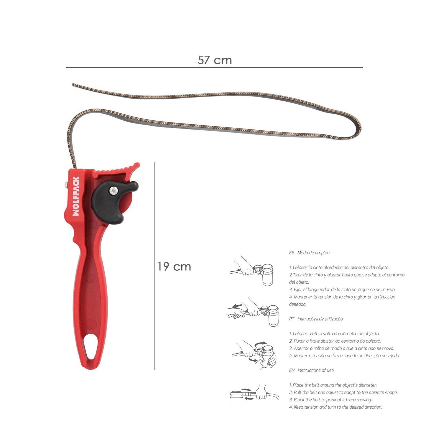 Llave Cinta Abretodo Ø 5 A Ø 16 Cm. Cinta Caucho Reforzado. Llave Filtros, Llave Tubos, Llave Tuberias, Llave Tapas,