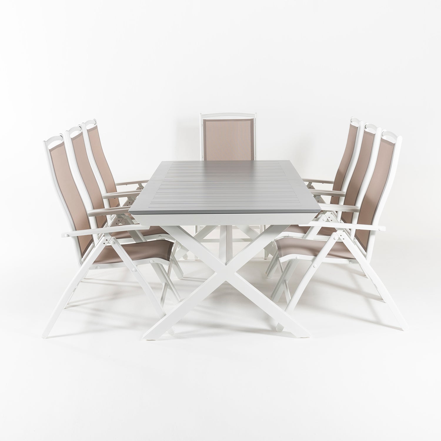 Conjunto De Jardín Mesa Extensible 215-295 Y 8 Sillones De Posiciones_3