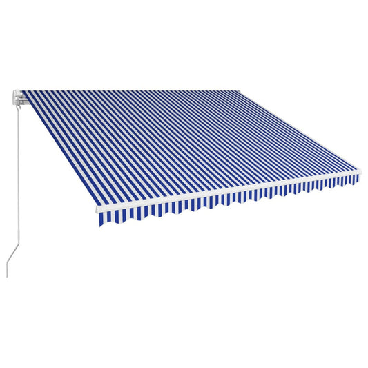 Vidaxl Toldo Manual Retráctil Azul Y Blanco 400x300 Cm_0