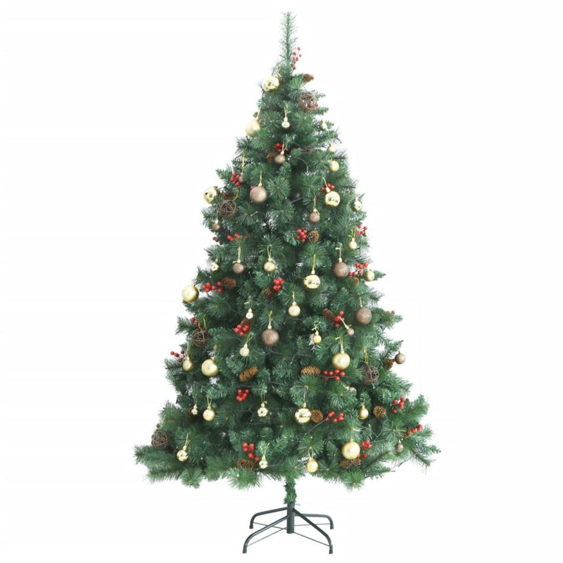 Vidaxl Árbol De Navidad Artificial Con Bisagras 300 Led Y Bolas 180 Cm_3