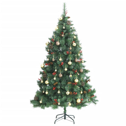 Vidaxl Árbol De Navidad Artificial Con Bisagras 300 Led Y Bolas 180 Cm_3