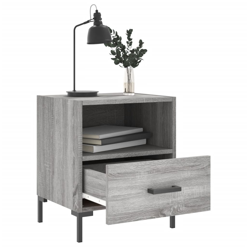 Mesitas Noche 2 Uds Madera Ingeniería Gris Sonoma 40x35x47,5 Cm_1