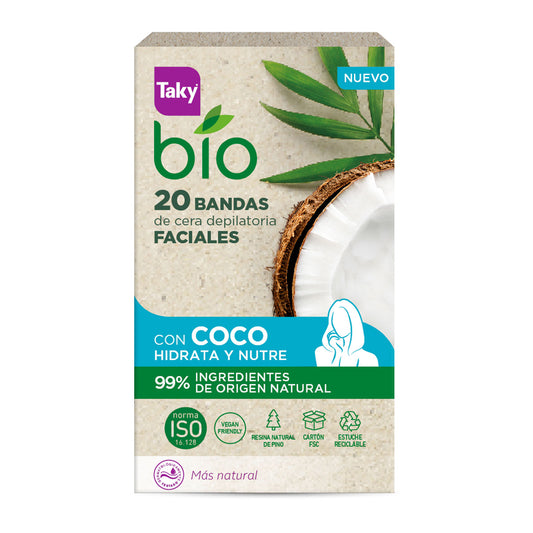 Tiras Faciais Coco Taky Biológicas, 20 Unidades