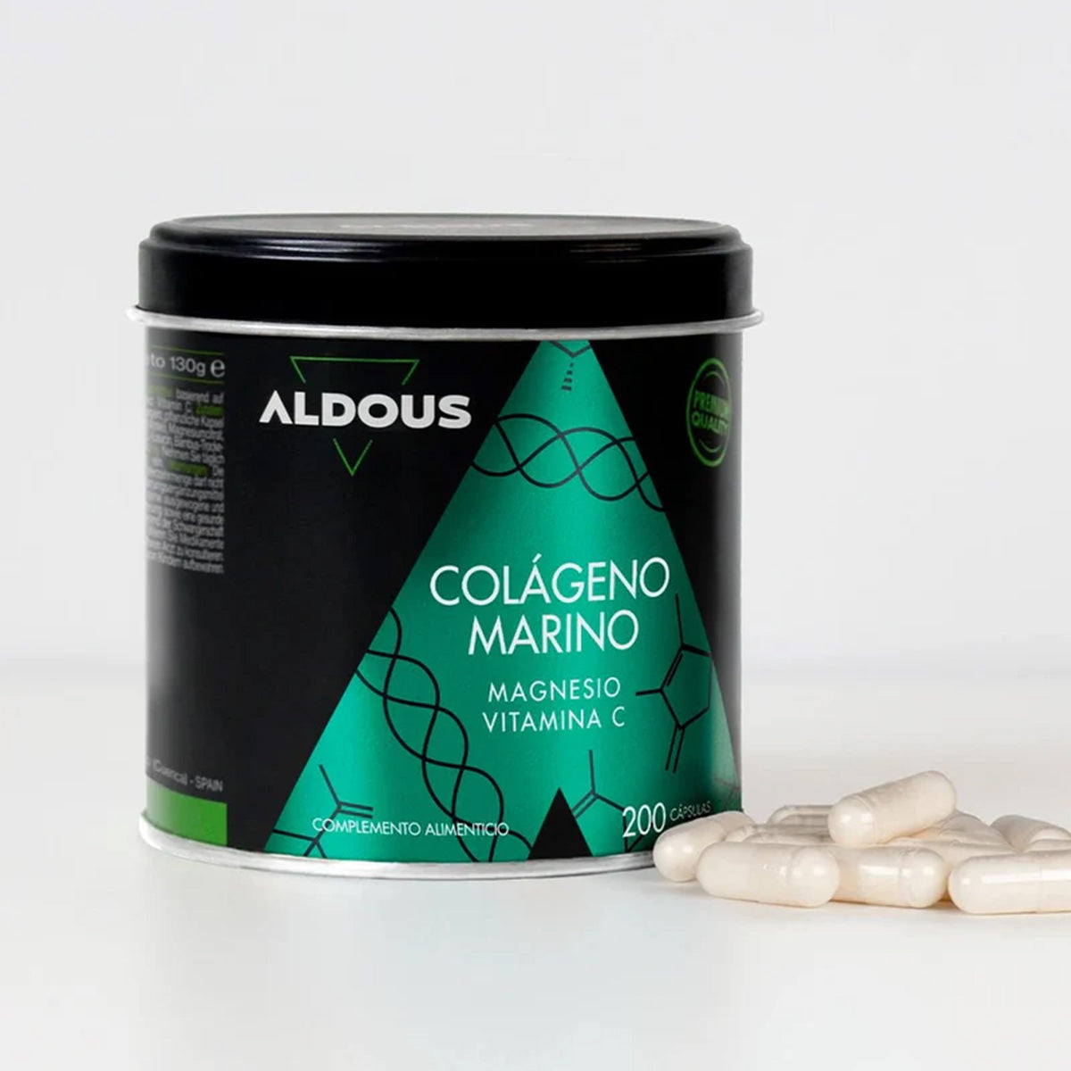 Colagénio Hidrolisado Puro com Magnésio e Vitamina C Aldous 200 Cápsulas