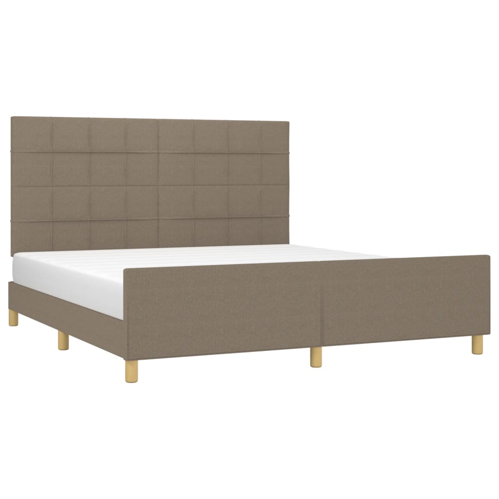 Estructura De Cama Con Cabecero De Tela Gris Taupe 180x200 Cm / Vetonek_1