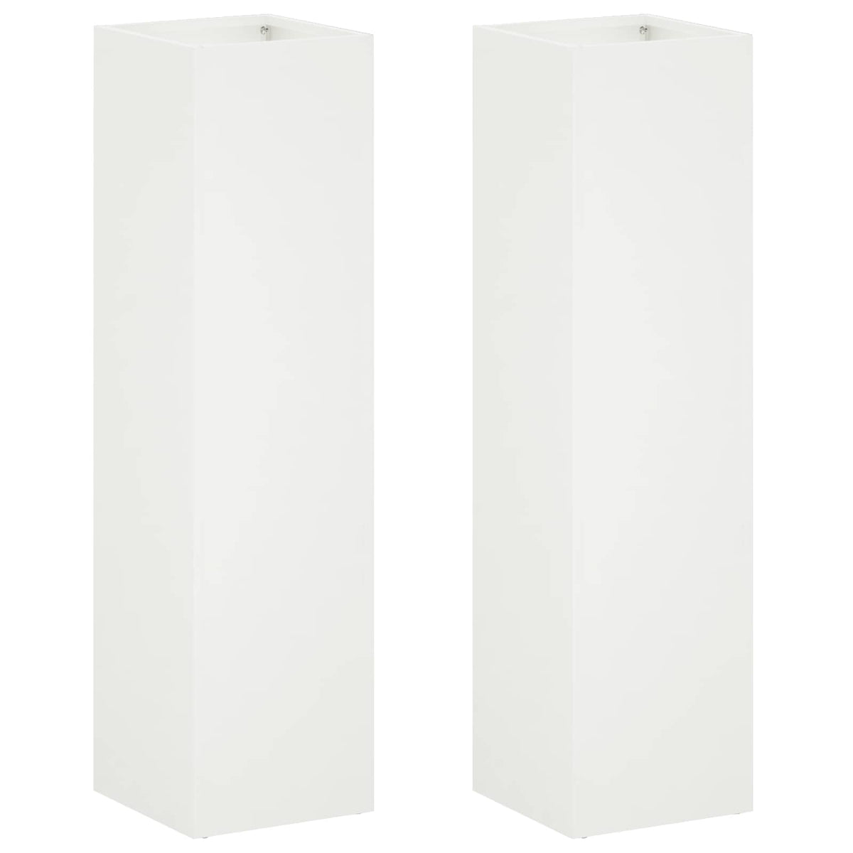 Macetero De Jardín 2 Uds. Blanco 20 X 20 X 75 Cm_0