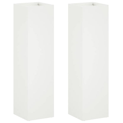 Macetero De Jardín 2 Uds. Blanco 20 X 20 X 75 Cm_0